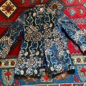 CHICOS JACKET COAT DESIGN EMBELLISHED JACQUARD FLORAL